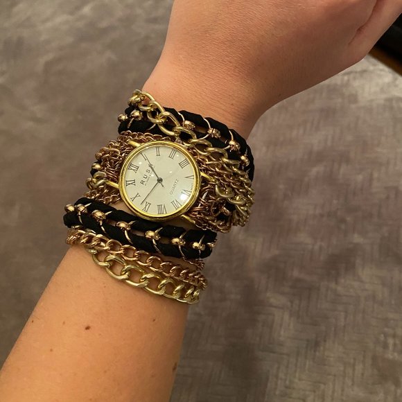 Multitone Metal Wrap Watch - Picture 5 of 7